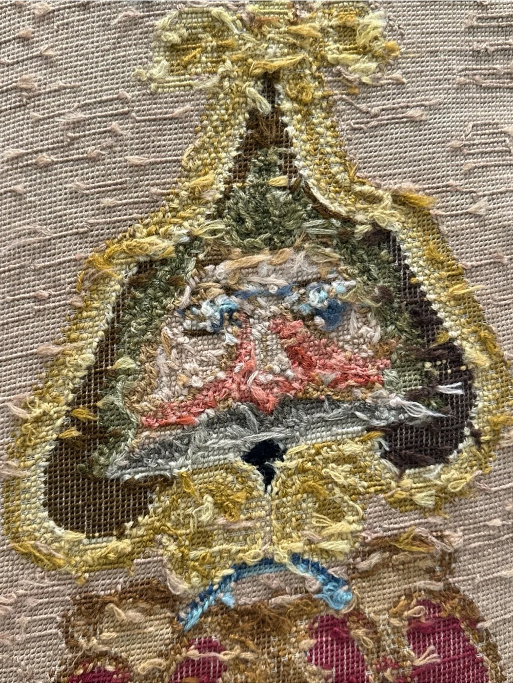 VTG Large Long Needlepoint Wall Hanging Tapestry Panel Banner